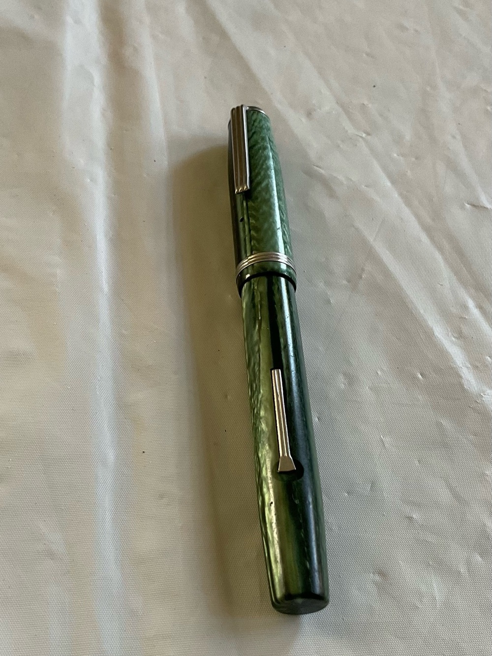 Vintage 1950s Esterbrook 9550 J Series Green Pearl / Chrome Fountain Pen USA